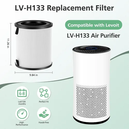 Vista 2 de LV-H133 - Filtro de repuesto compatible con purificador de aire LEVOIT LV-H133, filtro principal multicapa, número de pieza LV-H133-RF, 1 paquete