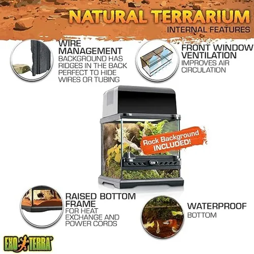 Vista 2 de Kit de terrario de vidrio Exo Terra, para reptiles y anfibios, Nano, 8 x 8 x 8 pulgadas, PT2599A1