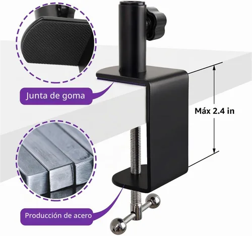 Vista 3 de Brazo ajustable Seiren para micrófono, soporte de micrófono compatible con Razer Seiren X Mini V2 V3 USB Streaming Micrófono para grabación