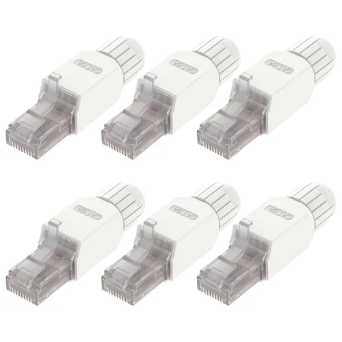 Vista 11 de VCELINK Conector RJ45 sin herramientas, enchufe de terminación de campo CAT6, enchufe modular chapado en oro, conector UTP CAT6 sin herramientas