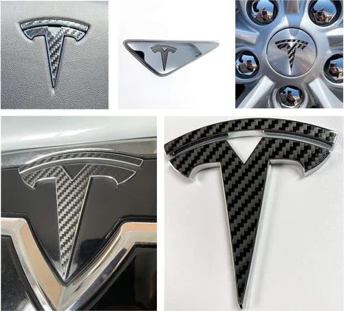 Vista 46 de Calcomanía con logotipo para Tesla Model S, Nosecone, juego de 14 piezas (verde brillante)
