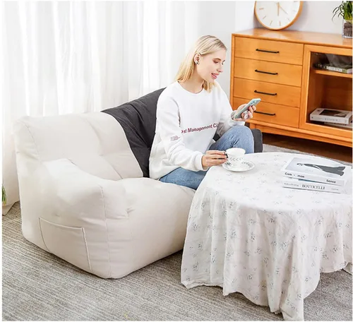Vista 2 de Sofa Lazy Sack - Funda para puf con funda para reposapiés y funda de almohada cómoda (no contiene relleno), sofá gigante para dos personas