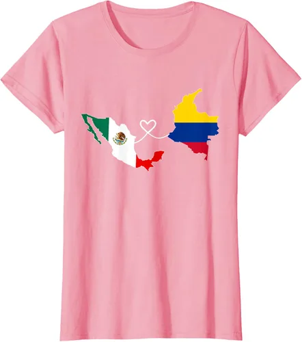 Vista 14 de Camiseta Half Colombian Half Mexican Flag Map DNA Mexico Colombia