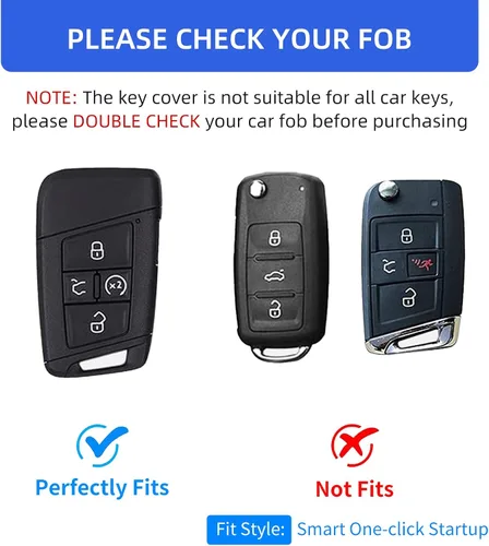 Vista 2 de OFFCURVE Funda para llavero para Volkswagen Funda para llavero especial Funda para llavero para 2018-2022 VW Atlas Golf Alltrack Atlas Jetta Passat