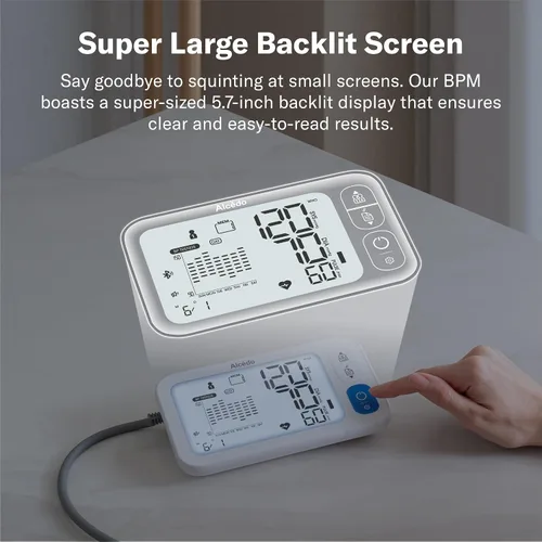 Vista 4 de Alcedo Monitor de presión arterial Bluetooth para uso doméstico, máquina inteligente precisa de presión arterial superior con puño de amplio rango