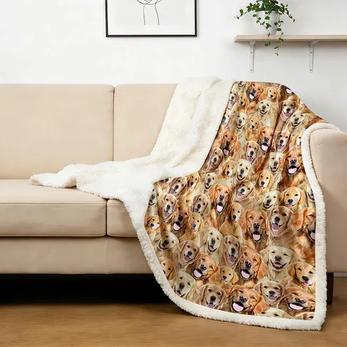 Vista 14 de BlessLiving Manta reversible de microfibra Beagle, manta de forro polar Sherpa pesado, 50 x 60 pulgadas