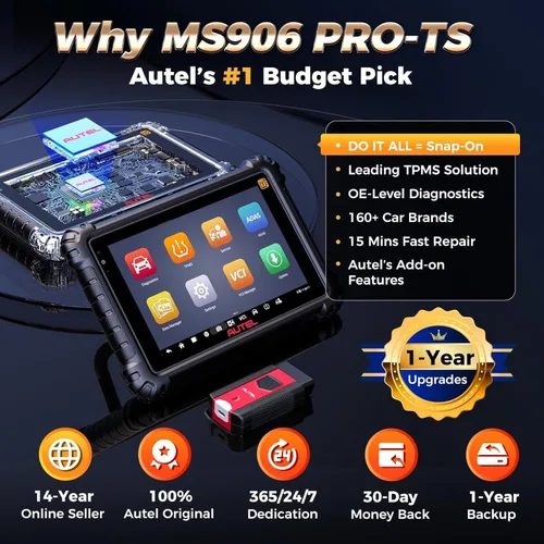 Vista 9 de Autel Escáner MaxiSYS MS906 PRO-TS: MS906Pro-TS 2026 Hasta MP900TS MS906 PRO MP900BT MS906MAX, codificación completa de TPMS y OE, herramienta