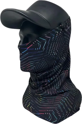 Vista 4 de CoolNES - Polaina para el cuello con cordón, máscara facial reutilizable y transpirable, lavable, protección solar UV UPF 50+