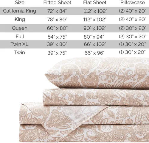 Vista 49 de Southshore Fine Living, Inc. Colección Winter Brush, juego de sábanas de 3 piezas para cama individual, sábana bajera con bolsillo profundo de 14
