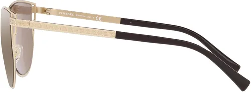 Vista 2 de Versace Gafas de sol para mujer marco dorado pálido lentes de espejo marrón claro 2205in
