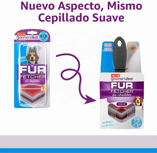 Vista 3 de Hartz Groomer's Best Fur Fetcher De-Shedder - Cepillo para perro, color negro