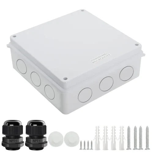 Vista 18 de LeMotech - Caja de conexiones, caja eléctrica IP55, resistente al agua, a prueba de polvo, plástico ABS, para proyectos electrónicos, color blanco