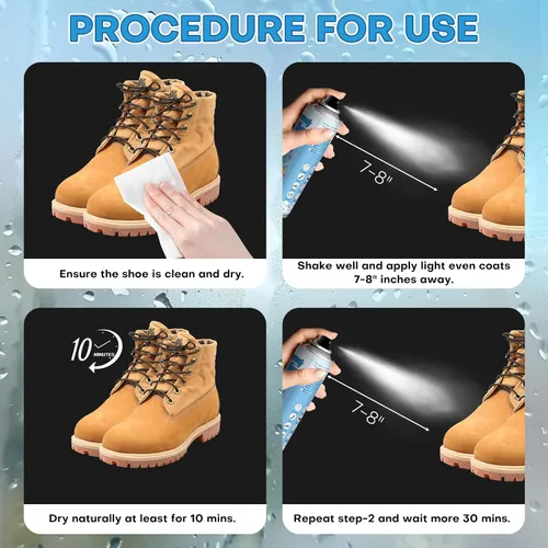 Vista 4 de etching Spray protector de zapatos: nano impermeable avanzado y repelente de manchas para tenis, gamuza, cuero y tela, escudo protector invisible
