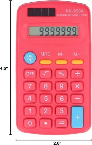 Vista 10 de Calculadoras, Pantalla clara Pequeña Calculadora Alimentada por Batería para Negocios para la Oficina para la Escuela rojo