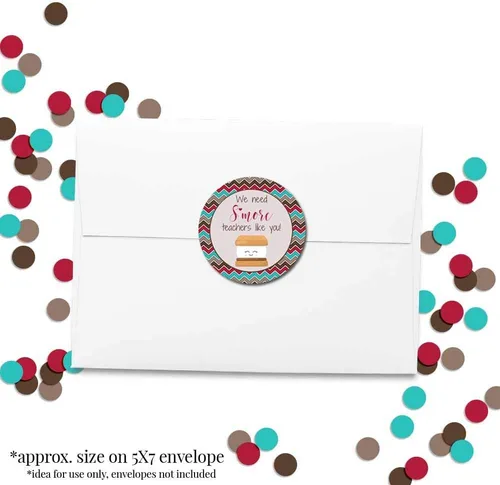 Vista 4 de S'More Teachers Like You Teacher Appreciation Thank You, 40 calcomanías circulares de fiesta de 2 pulgadas por AmandaCreation, ideales para sellos