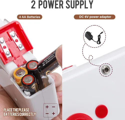 Vista 6 de Máquina de coser de mano CS101, máquina de coser para principiantes, mini y kit de mano eléctrico portátil para adultos y niños de 8 a 12 años