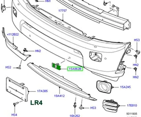 Vista 2 de BISEL DE AYUDA DE ESTACIONAMIENTO DELANTERO LAND ROVER 10-12 LR4 SPORT 10-13 LR015238