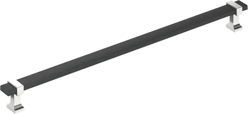 Vista 30 de Amerock Overton - Tirador para gabinete de 96 mm de centro a centro en acabado negro mate cepillado/bronce champán, BP36681BMBCZ