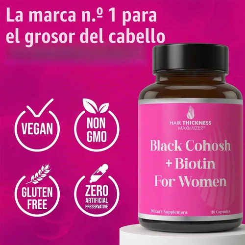 Vista 7 de Vitaminas para el cabello de cohosh negro + biotina + chasteberry