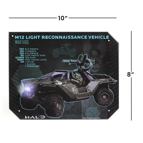 Vista 3 de Halo Warthog Specs - Letrero de lata