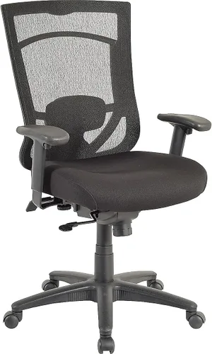 Vista 7 de Tempur-Pedic Silla de oficina de tela con respaldo de malla - Negro y gris ágata