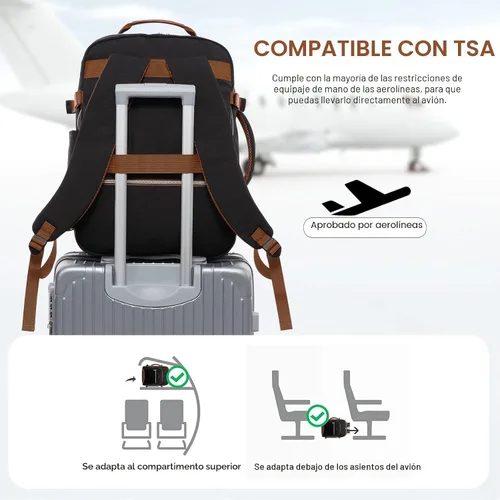 Vista 4 de LOVEVOOK Mochila de viaje para llevar a bordo, Mochilas de viaje