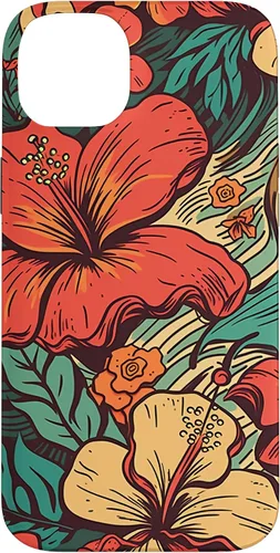 Vista 15 de iPhone 16 Vintage Hawaii Hibiscus Pattern Retro Tropical Hawaiian Case