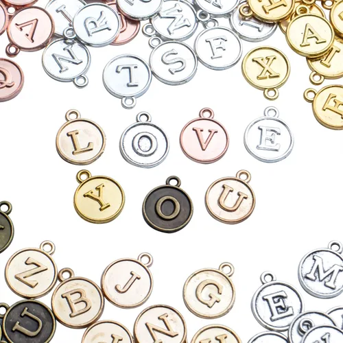 Vista 6 de Aylifu 156 dijes de letras del alfabeto A-Z, colgantes de letra mayúscula para collares, pulseras, joyas, manualidades, 6