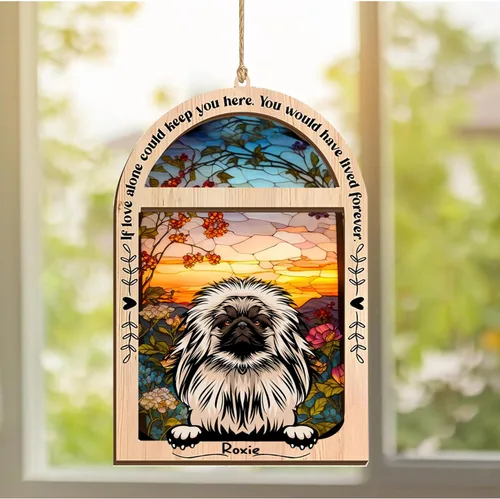 Vista 52 de LOVELYPOD Adorno de Navidad personalizado de sabueso afgano, atrapasoles con nombre, regalos de pérdida de mascotas, regalos para amantes