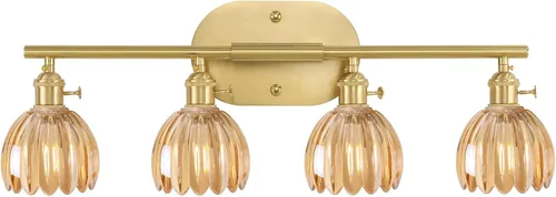 Vista 85 de Shenmoyl Lámparas de baño, lámpara de pared de 2 luces para tocador sobre espejo con pantalla de vidrio tulipán blanco para dormitorio, sala