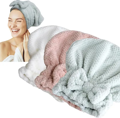 Vista 11 de Jseng Gorro Grande de Microfibra de Secado Rápido para Cabello [Nueva Actualización], Extremadamente Suave y Ultra Absorbente, Gorros de Secado