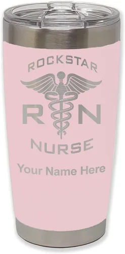 Vista 32 de LaserGram RN Rockstar - Vaso aislado al vacío de 20 onzas, grabado personalizado incluido (negro)