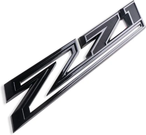 Vista 2 de 2019-2023 Nuevos emblemas Z71 de 2 piezas para Silverado (negro brillante)