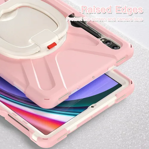 Vista 8 de Funda de silicona resistente para Samsung Galaxy Tab S9+ de 12.4 pulgadas 2023/S8+ /S7+/S7 Fe, con correa para el hombro, soporte para bolígrafo S