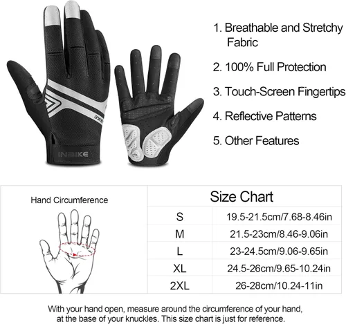 Vista 7 de INBIKE - Guantes para bicicleta de montaña MTB, categoría BMX, categoría ATV, todoterreno, DH, de descenso, para ciclismo, carretera, carreras