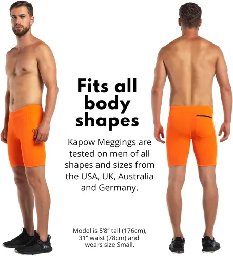 Vista 5 de Kapow Meggings Pantalones cortos de compresión para hombre con bolsillos