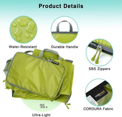 Vista 23 de BAGAIL 4 Set/6 Set Ultraligero Compresión Embalaje Cubos Organizador de Embalaje para Accesorios de Viaje Equipaje Maleta Mochila