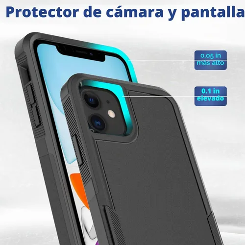 Vista 4 de MDCN Funda para iPhone 11: funda protectora de doble capa resistente para teléfono celular, a prueba de golpes, resistente, con protector