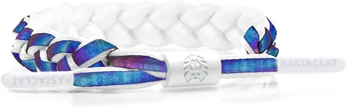 Vista 19 de Rastaclat Braided Bracelets for Men and Women - Originals Collection Adjustable Stackable and Braided by Hand Advocate Rosa/Blanco/Azul marino