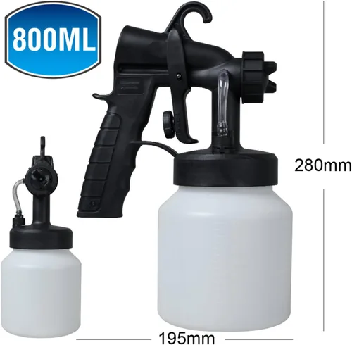 Vista 5 de Pistola pulverizadora de pintura eléctrica portátil de 650 W con 3 patrones de pulverización diferentes y contenedor desmontable de 27.1 fl oz