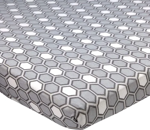 Vista 36 de Sábana ajustable de algodón tejido en jersey para cuna o cama para niño o niña, de Abstract