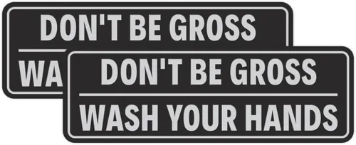 Vista 12 de Letrero de puerta o pared con texto en inglés "Don't Be Gross ("No seas gros") con texto en inglés "Don't Be G