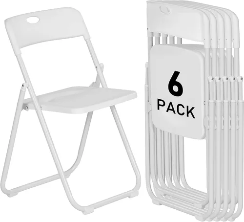 Vista 18 de Paquete de 6 sillas plegables de plástico negro, silla plegable Nuevo Negro
