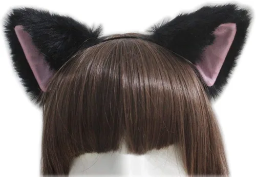 Vista 3 de E-TING - Diadema de pelo largo con orejas de gato para cosplay