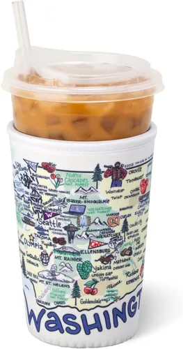Vista 12 de Swig Life Funda Mediana para Taza de Café Helado Coolie, Funda Aislante de Taza de Café Helado Estándar de 22oz con Asa, Funda Aislante de Neopreno