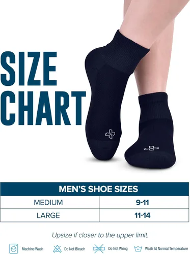 Vista 5 de Doctor's Select Diabetic Socks for Men - 4 Pairs Diabetic Ankle Socks for Men Non Binding Neuropathy Socks