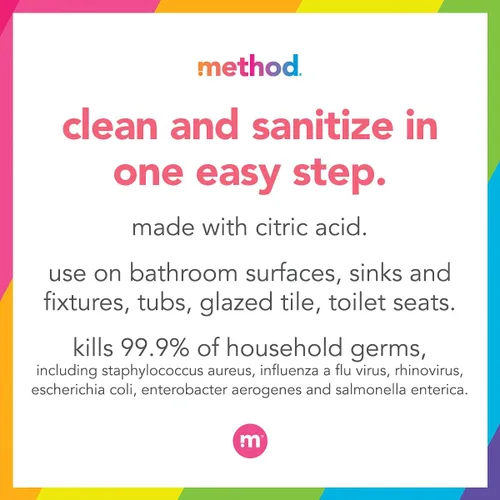 Vista 3 de Method Limpiador Antibacteriano para Baño, Menta, Elimina Manchas de Moho + Hongos, 28 Onzas Líquidas