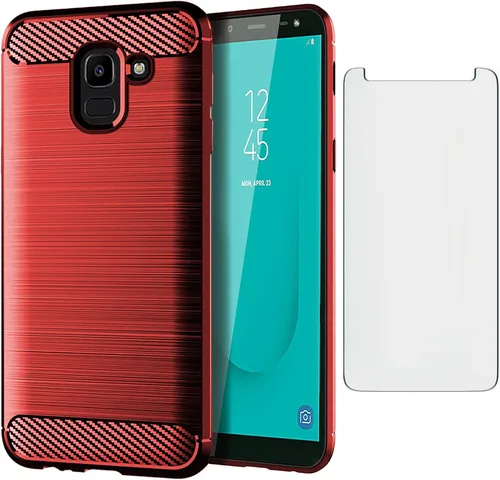 Vista 9 de Asuwish Funda compatible con Samsung Galaxy J6 2018 y protector de pantalla de vidrio templado, accesorios de celda, cubierta protectora de TPU