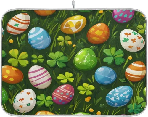 Vista 61 de Tapete de secado de platos de primavera naranja con flor de amapola para encimera de cocina, tapete escurridor absorbente de microfibra, tapete