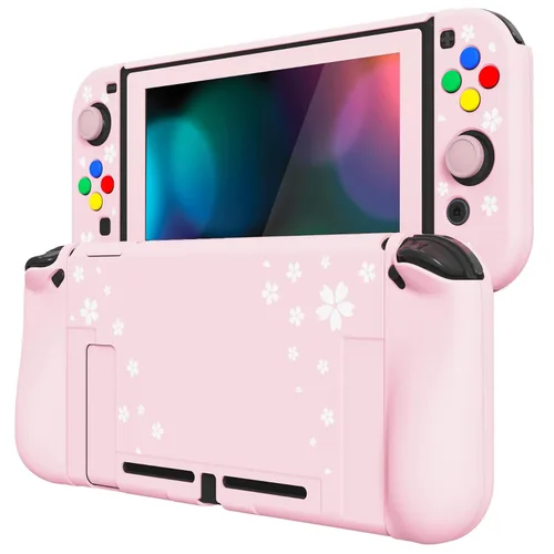 Vista 48 de PlayVital AlterGrips Ergonomic Grips Cover for Nintendo Switch, [2 Design] Interchangeable Comfort Dockable Protective Case with Screen Protector &